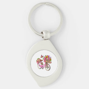 Floral Keychain “Optimism” – Vintage Pink Bicycle