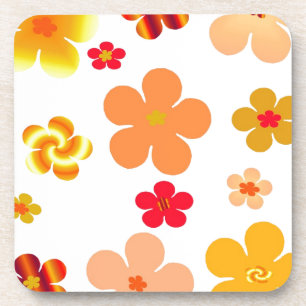 Floral Khoncepts in Orange and Gold Coaster