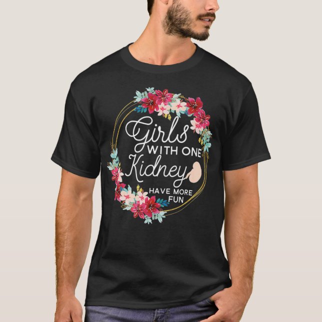 Floral Kidney Donor Transplant Patient Nurse T-Shirt (Front)