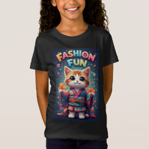 🐱 Floral Kimono Cat Fashion T-Shirt Cute Gift 🌸✨