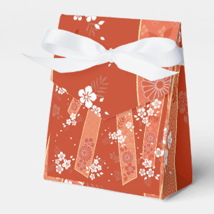 Floral Kimono Pattern Coral Favour Box