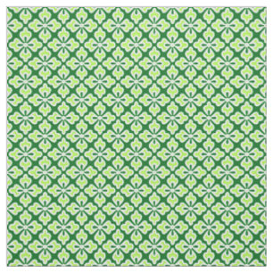 Floral kimono print, lime and pine green fabric