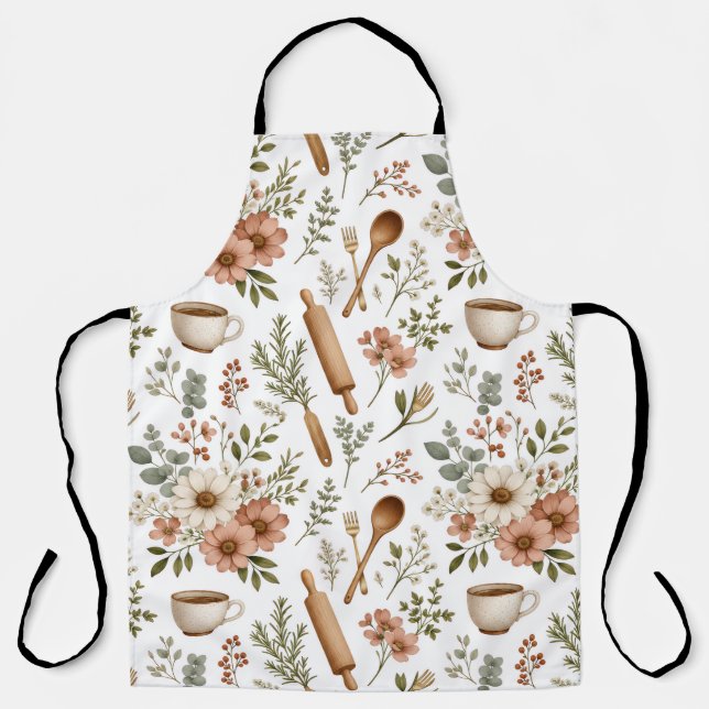 Floral Kitchen Apron (Front)