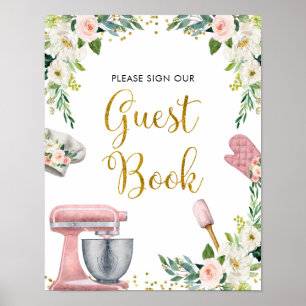 Floral Kitchen Bridal Shower Guest Book