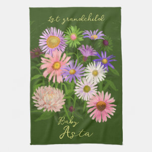 Floral Kitchen towel for a 1st time grandmother 