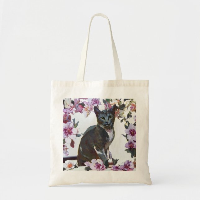Floral Kitties Tote Bag (Front)