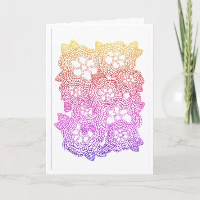 FLORAL KNIT Birthday Card  (Front)