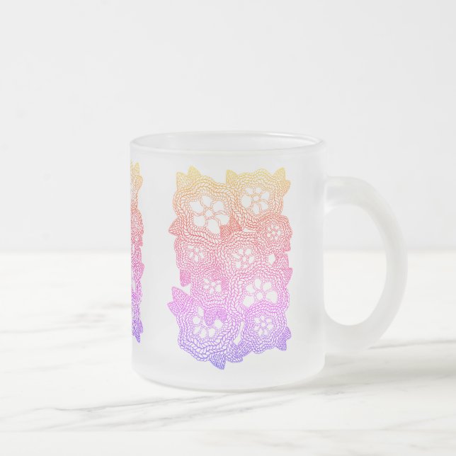 FLORAL KNIT Frosted Glass Mug  (Right)