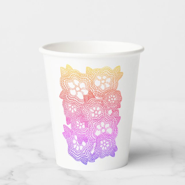 FLORAL KNIT Paper Cups  (Front)
