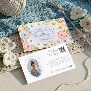 Floral knitting Handmade Crochet Artisan Photo Business Card