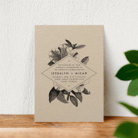 Floral Kraft Wedding Invitation