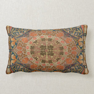 Floral L:umbar Pillow, Arts and Crafts Movement Lumbar Cushion