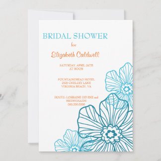 Floral Lace Bridal Shower Invitation | teal