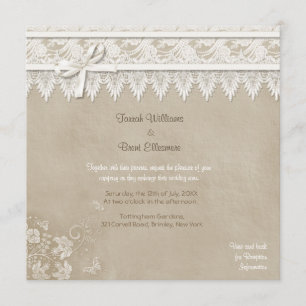 Floral Lace Butterfly Wedding Invitation