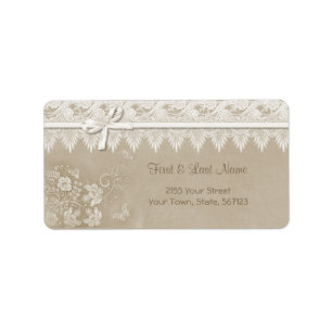 Floral Lace Butterfly Wedding Label