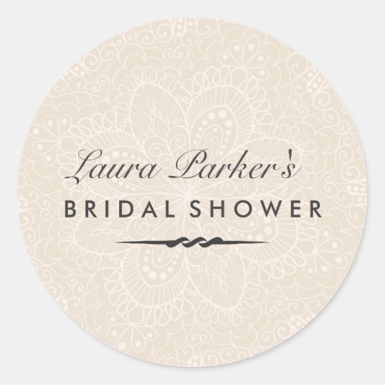 Floral Lace | Cream Bridal Shower Sticker