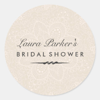 Floral Lace | Cream Bridal Shower Sticker