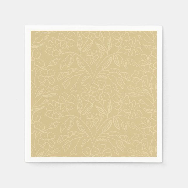 Floral Lace In Yellow Napkin (Front)