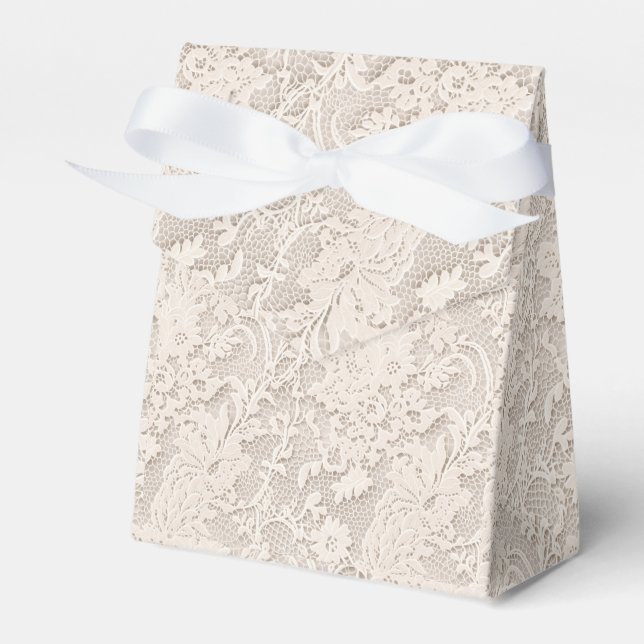 Floral Lace Look Favour Box (Front Side)