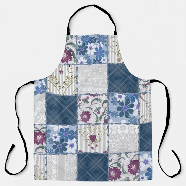 Floral Lace: Patchwork Seamless Background. Apron (Front)