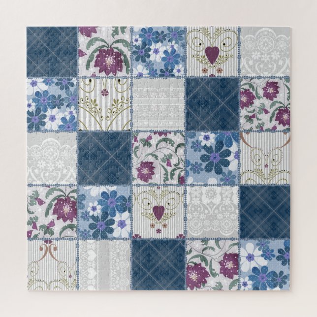 Floral Lace: Patchwork Seamless Background. Jigsaw Puzzle (Vertical)