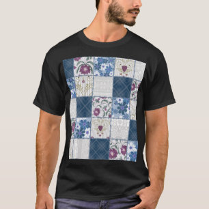 Floral Lace: Patchwork Seamless Background. T-Shirt