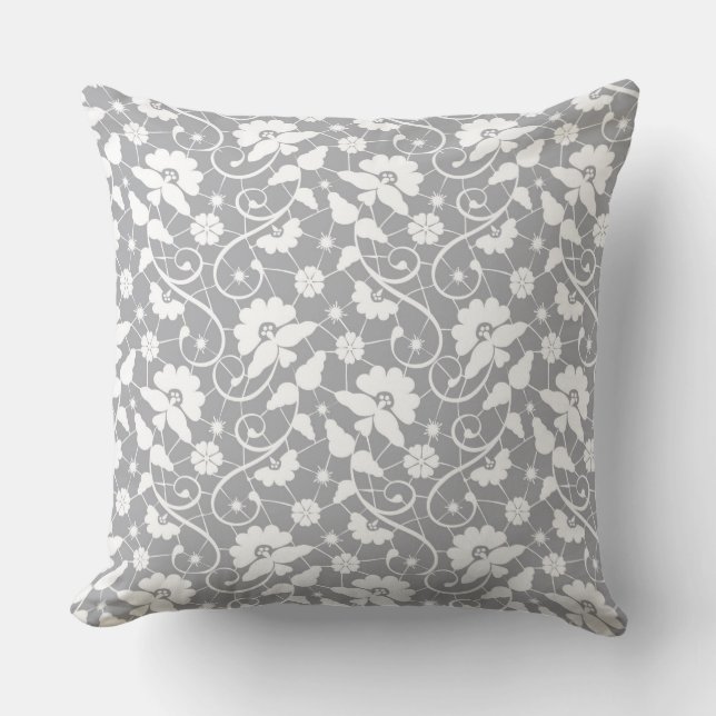 Floral Lace Pattern Cushion (Front)