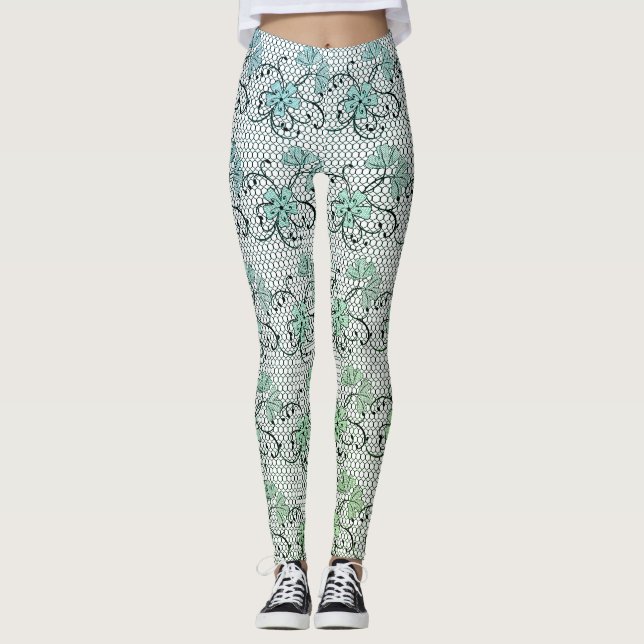 Floral Lace Pattern Leggings (Front)