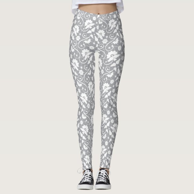 Floral Lace Pattern Leggings (Front)
