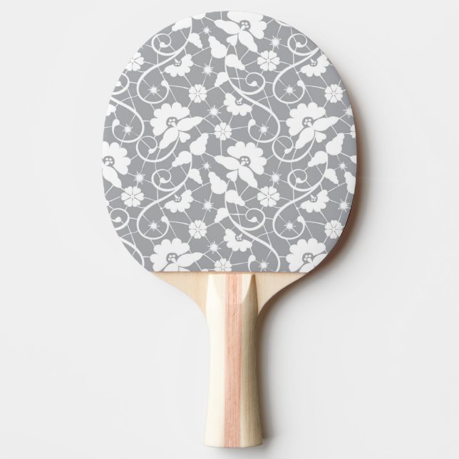 Floral Lace Pattern Ping Pong Paddle (Front)