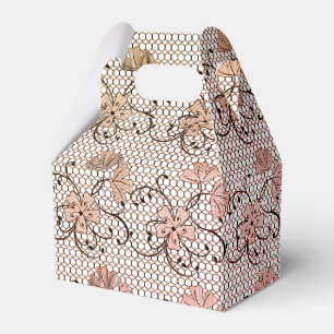 Floral Lace Pattern Pink Favour Box