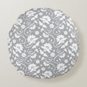 Floral Lace Pattern Round Cushion
