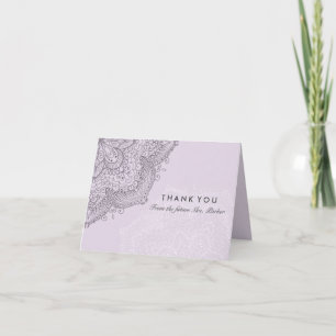 Floral Lace   Purple Thank You Card