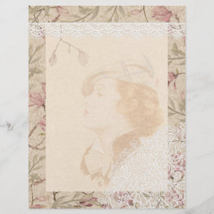 Floral Lace Vintage Scrapbook Paper