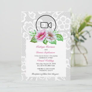Floral & Lace Virtual Wedding Invite