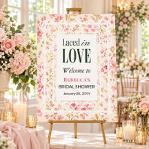 Floral Laced In Love Vintage Bridal Shower Welcome