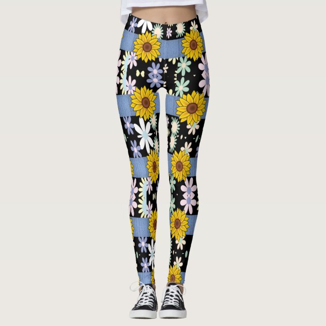 Floral ladies long leggings (Front)