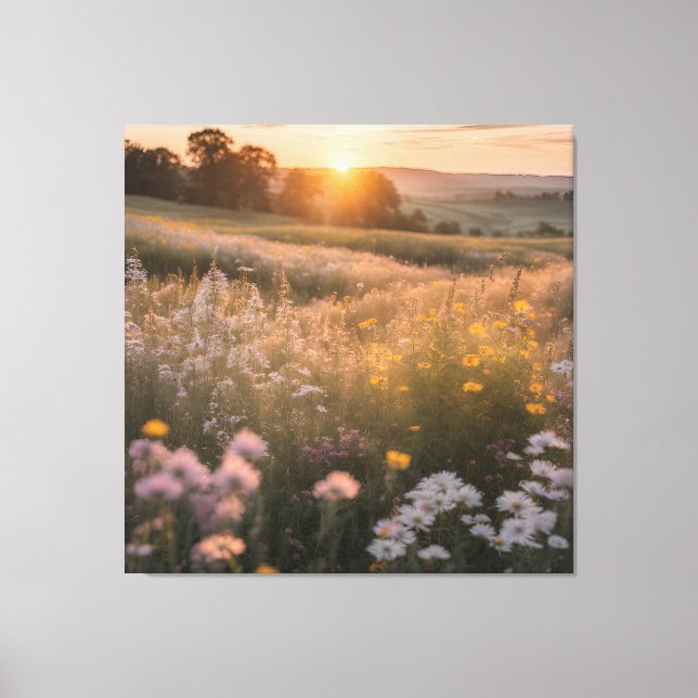 Floral Landscape Canvas Print (Front)