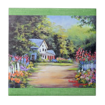 Floral Landscape Decorative Tiles  