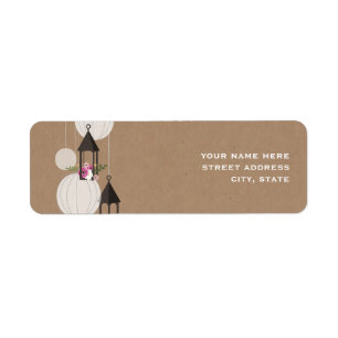 Floral Lanterns Cardstock Inspired Address Label