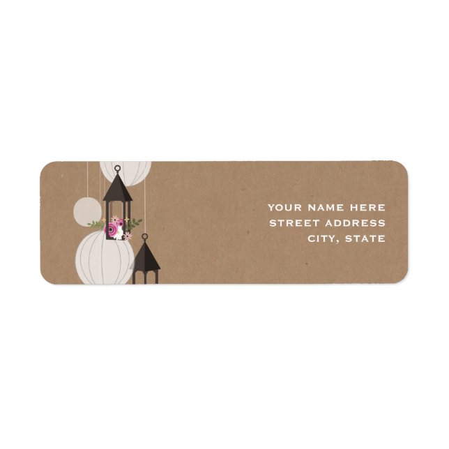 Floral Lanterns Cardstock Inspired Address Label (Front)