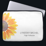 Floral Laptop Sleeve<br><div class="desc">This stylish Laptop Sleeve is decorated with a watercolor yellow sunflower. 
Easily customisable.
Click the "customise further" link to change text size,  font and colour if you wish.
Because we create our own artwork you won't find this exact image from other designers.
Original Watercolor © Michele Davies.</div>
