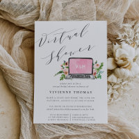 Floral Laptop Virtual Bridal Shower