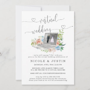 Floral Laptop   Virtual Wedding Invitation