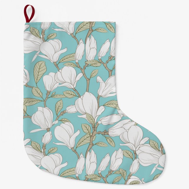Floral Large Christmas Stocking (Front)
