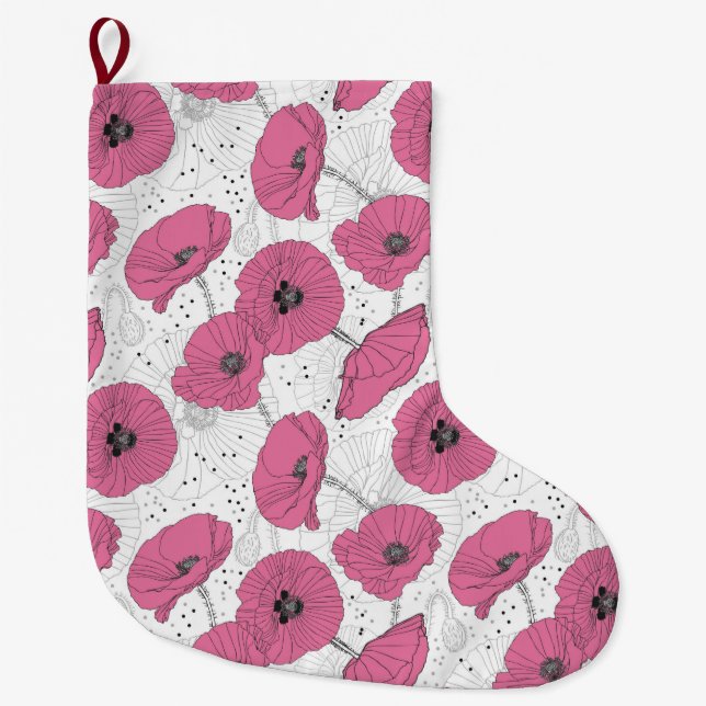 Floral Large Christmas Stocking (Front)