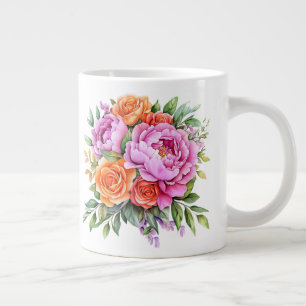 Floral large coffee mug
