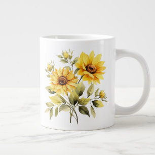 Floral large coffee mug