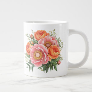 Floral large coffee mug