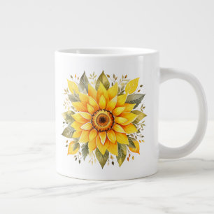 Floral large coffee mug
